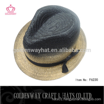 dyed paper straw fedora hats 2014 new design summer hats